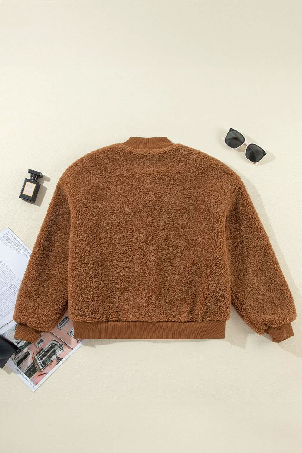 Redwood burl sherpa bomber jacket - Love Salve